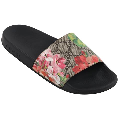 gucci floral shoes men's|Gucci slides with flowers.